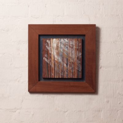 Paint on wood veneer of abstract forrest