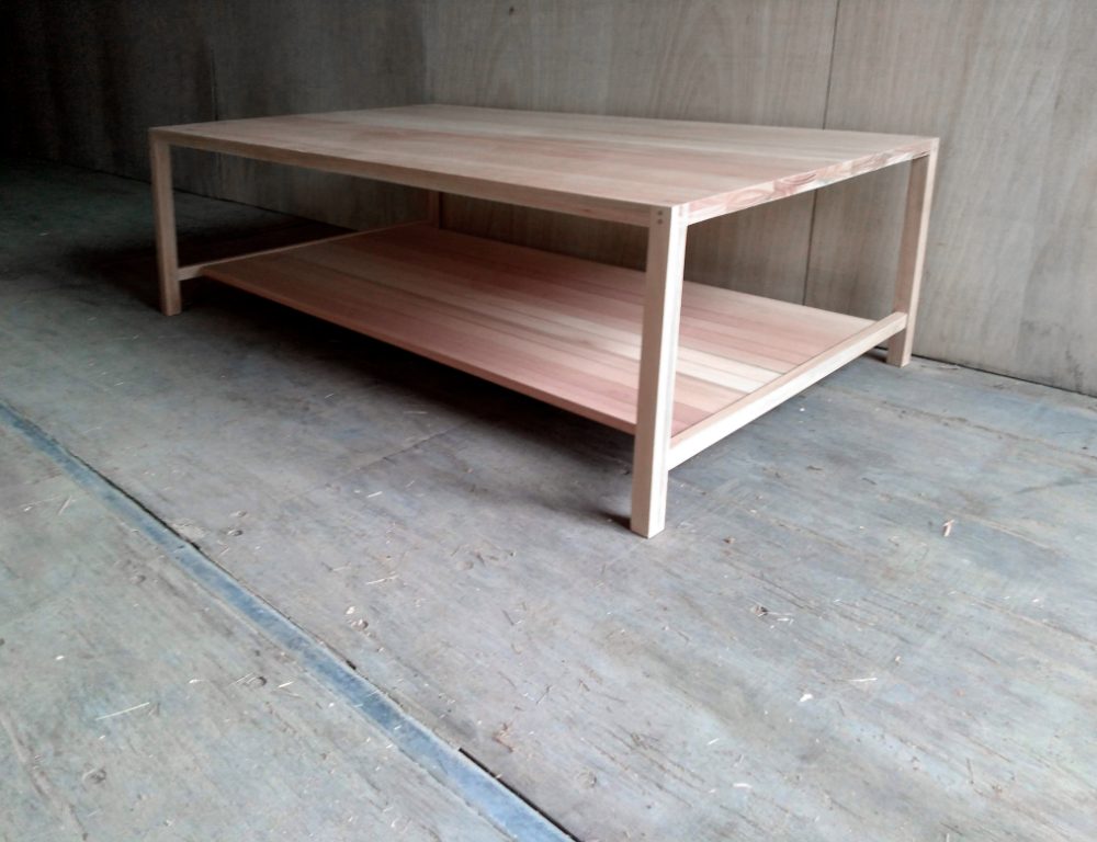 Wooden Coffee Table with simple linear aesthetic