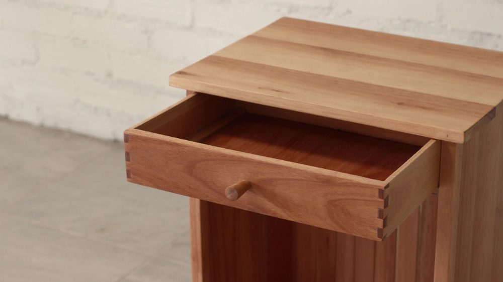 Eucalyptus Grandis bedside table drawer detail