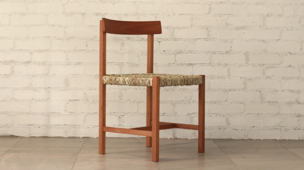 Eucalyptus Grandis chair Ilala palm woven seat