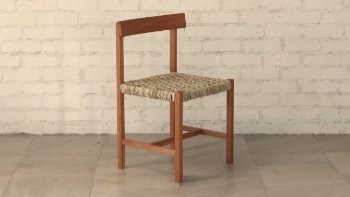 Eucalyptus Grandis chair Ilala palm woven seat
