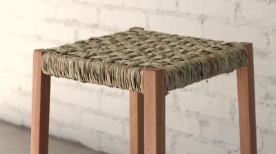 Ilala palm woven stool detail
